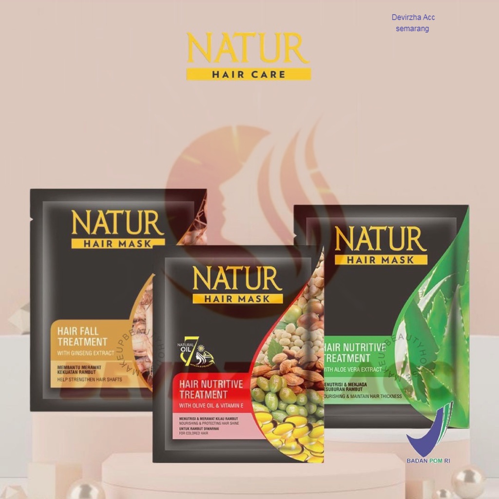 Jual NATUR Hair Mask Hair Nutrive Treatment Ginseng Extract Aloe