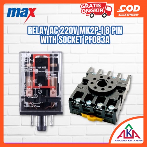 Jual Relay MAX MK2PI AC 220V 28VDC 10A Socket / Soket 8 PIN PF083A Shopee Indonesia