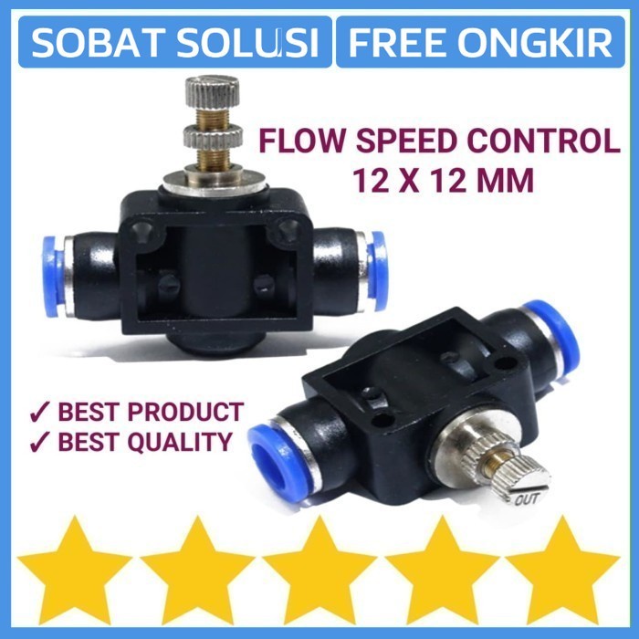 Jual FLOW SPEED CONTROL PNEUMATIC 12 X 12MM SLIP LOCK VALVE AIR SELANG ...