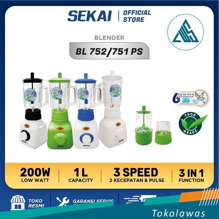 Jual TOKO LAWAS, SEKAI Blender Plastic Juicer & Dry Mill / BL 751 PS