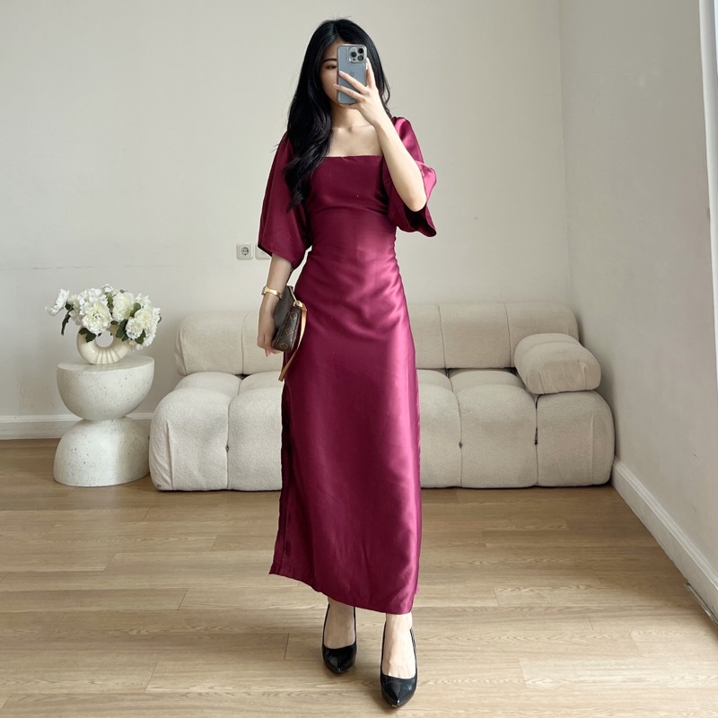 Jual Baju Dress Natal Wanita Dres Natalan Dress Natal Model Terbaru 2025  Gaun Merah Simple Gereja Dres Remaja Gaun Pesta Mewah Sress Gereja Mewah  Ibu Keren Tahun Baru Mididress Kristen Elegan Tunik
