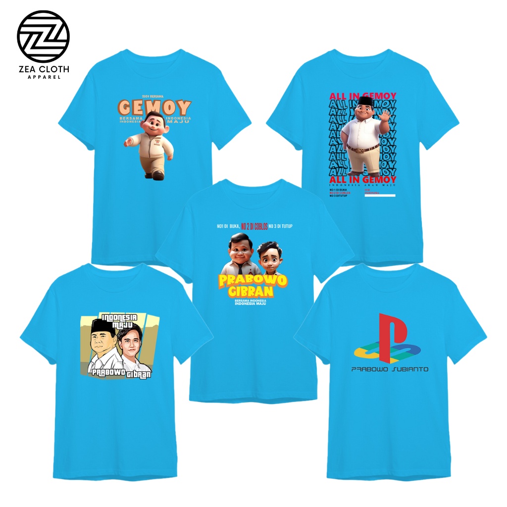 Jual Kaos Prabowo Gemoy Warna Viral Special Biru | Shopee Indonesia