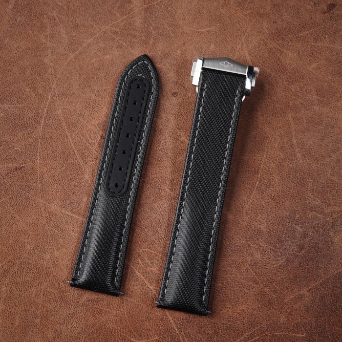 Jual Tali Jam Artem Strap Loop-less Black-Grey Stitching 19/20/21/22mm ...