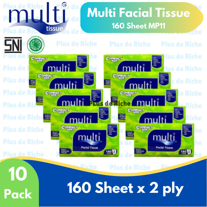 Jual (10 pcs) Multi 160 - Multi Facial Tissue Compact Size Isi 160 ...