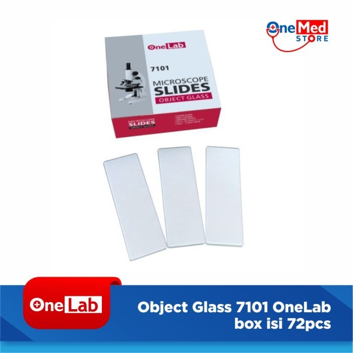 Jual Object Glass 7101 OneLab | Gelas Mikroskop Box Isi 72 Pcs Alat ...
