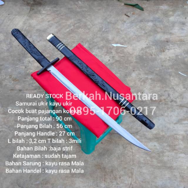 Jual Samuray Pedang Original Super Tajam Pedang Kayu Legendaris Ukir