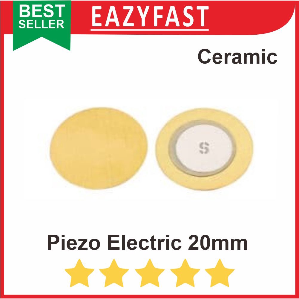 Jual Piezo Electric Ceramic Buzzer atau Sensor Suara Tepuk Getar 20mm ...