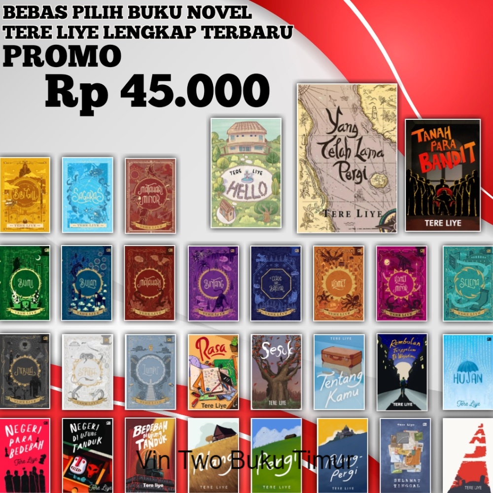 Jual Bebas Pilih Buku Novel Tere Liye Series Paket Lengkap Serial ...