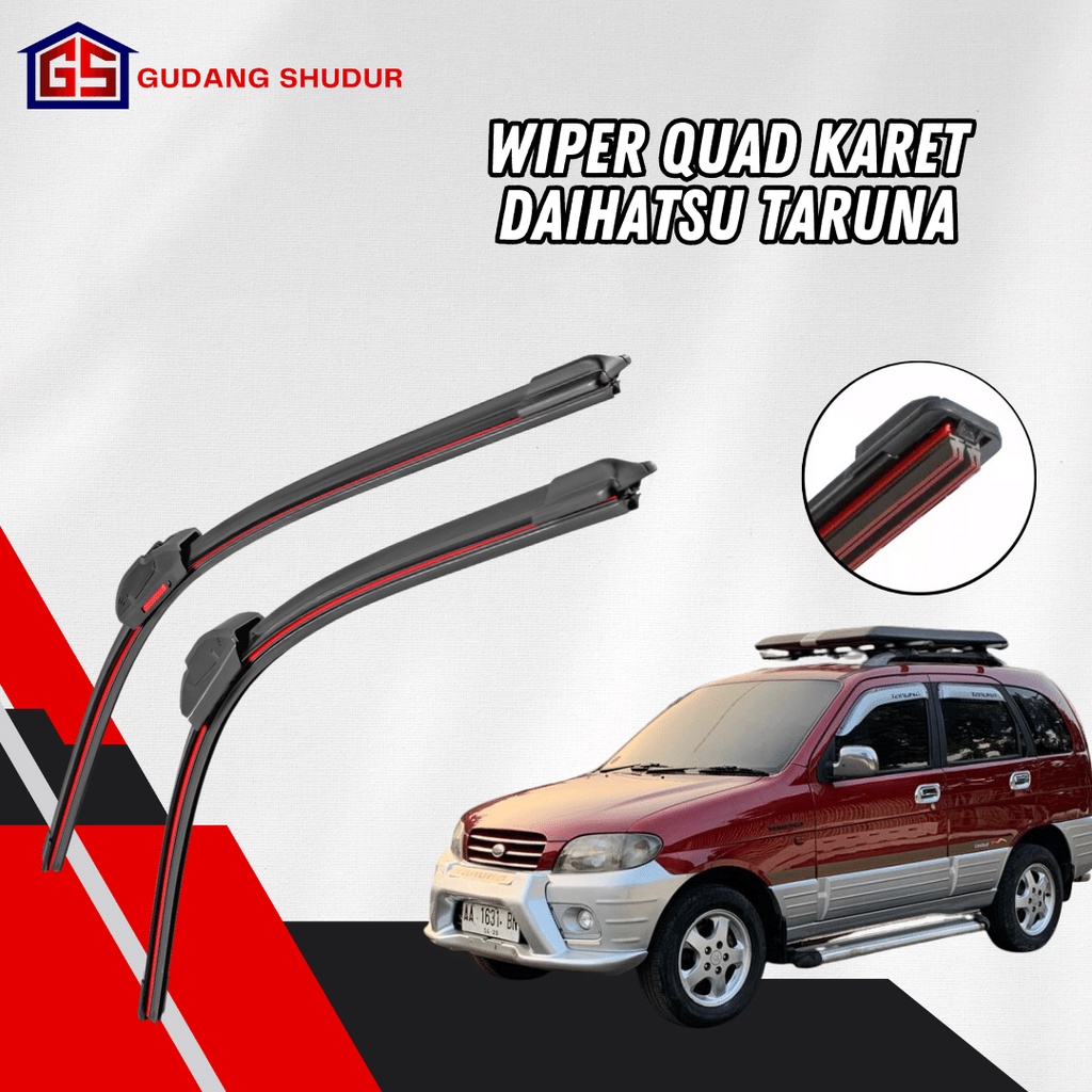 Jual Wiper Quad Blade Daihatsu Taruna Frameless Lapis Karet Blade Universal Set Kiri Dan