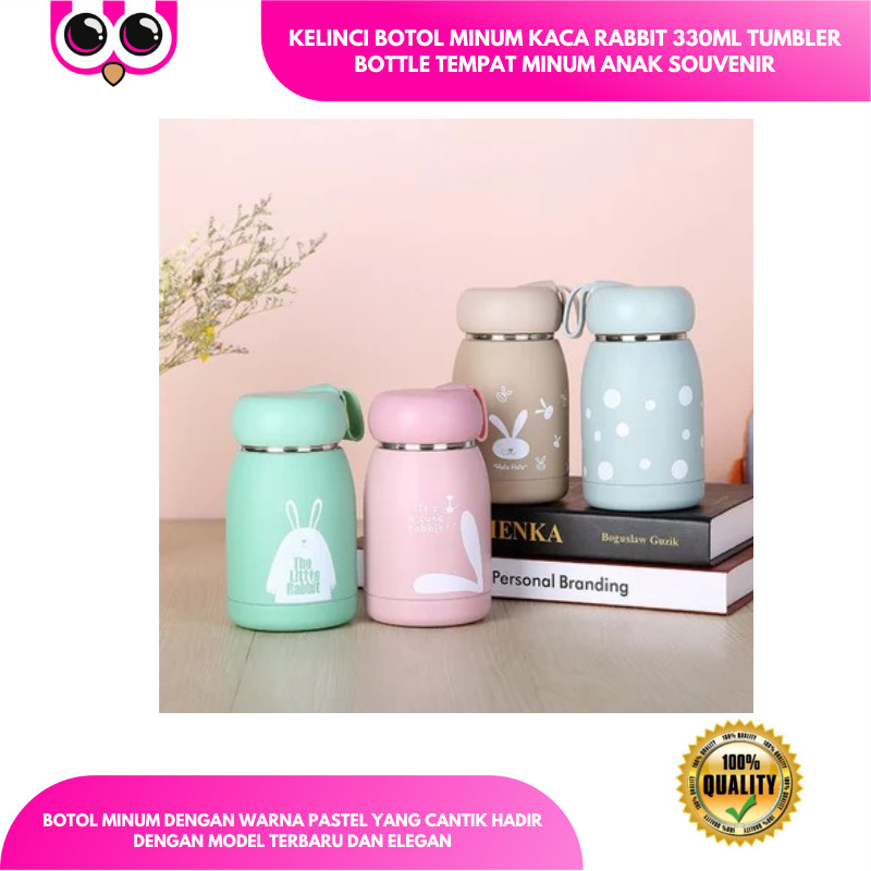 Jual KELINCI BOTOL MINUM KACA RABBIT 330ML TUMBLER BOTTLE TEMPAT MINUM ...