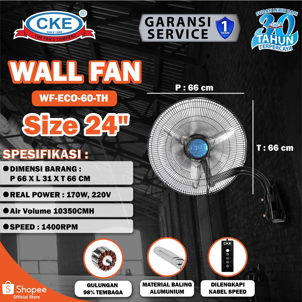 Jual Wall Fan Cke Wf Eco Th Inch Kipas Angin Dinding Tembok Rumah Shopee Indonesia