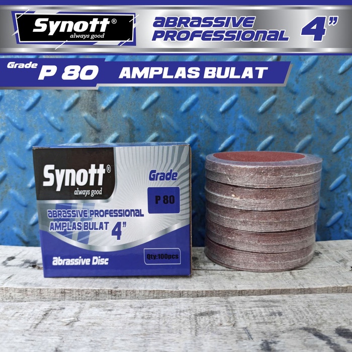 Jual Amplas Bulat 4 [P 80] (100 lbr/box) SYNOTT - 1 BOX / 100 Lembar ...
