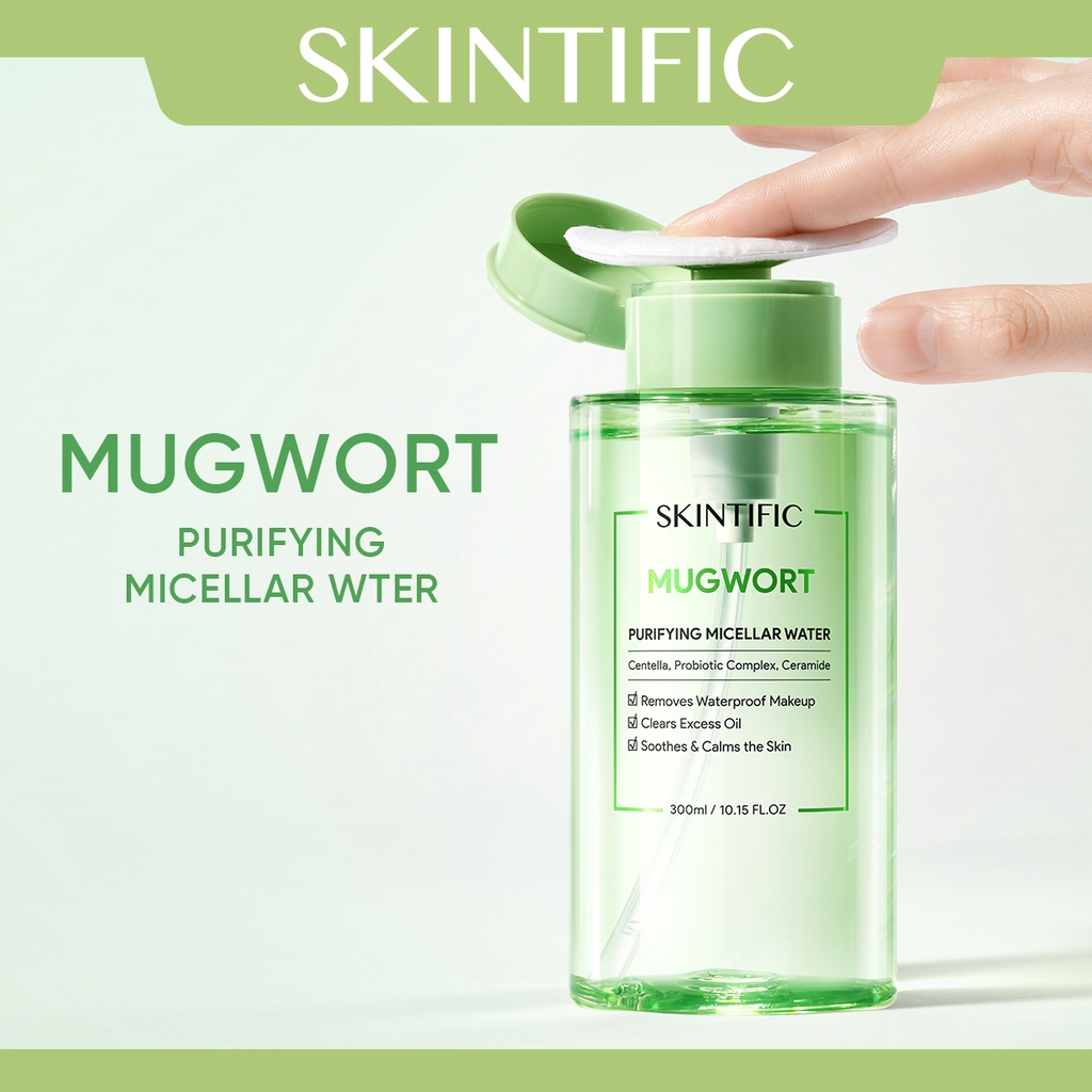 Jual [In Stock] SKINTIFIC Mugwort Purifying Micellar Water 75ml/300ml