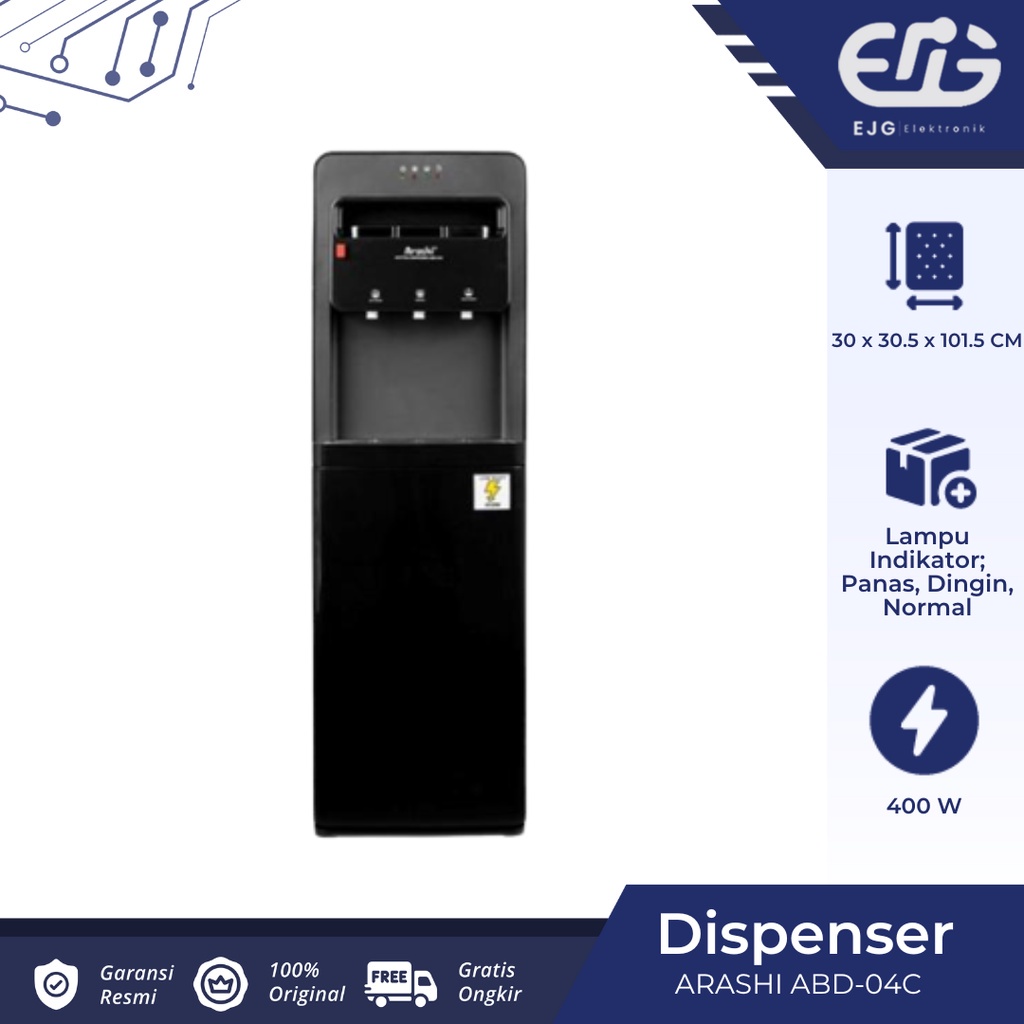 Jual Rashi Dispenser Air Galon Bawah In Panas Dingin Normal Hitam Watt Abd C Abd