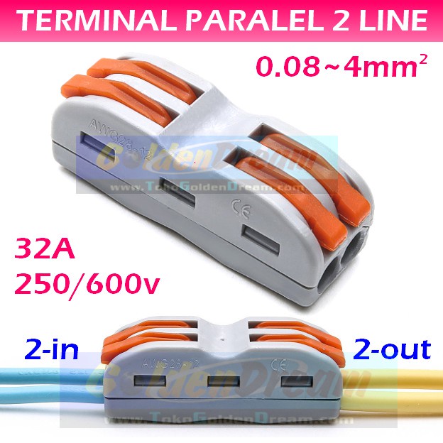 Jual Terminal Paralel 2 Line Konektor Jalur Kabel Sambungan Connector ...