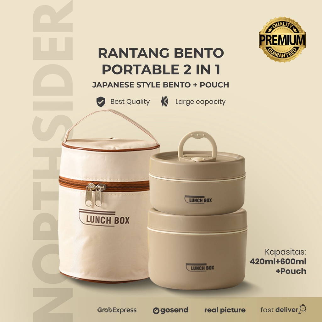 Jual Rantang Kotak Makan Lunch box bulat Stainless Steel anti bocor R46 ...