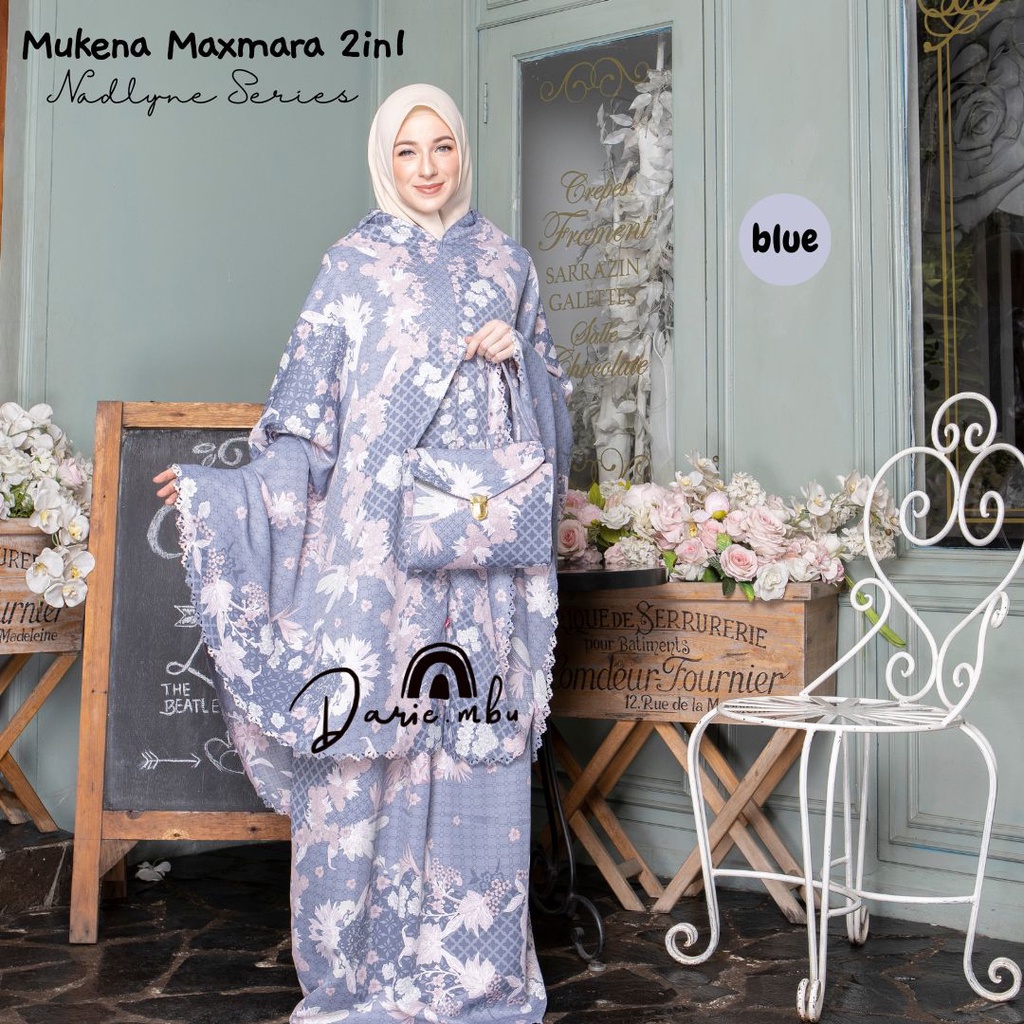 Jual Mukena Dewasa Maxmara Luxury 2in1 Printing Premiun Laser Cut Mewah