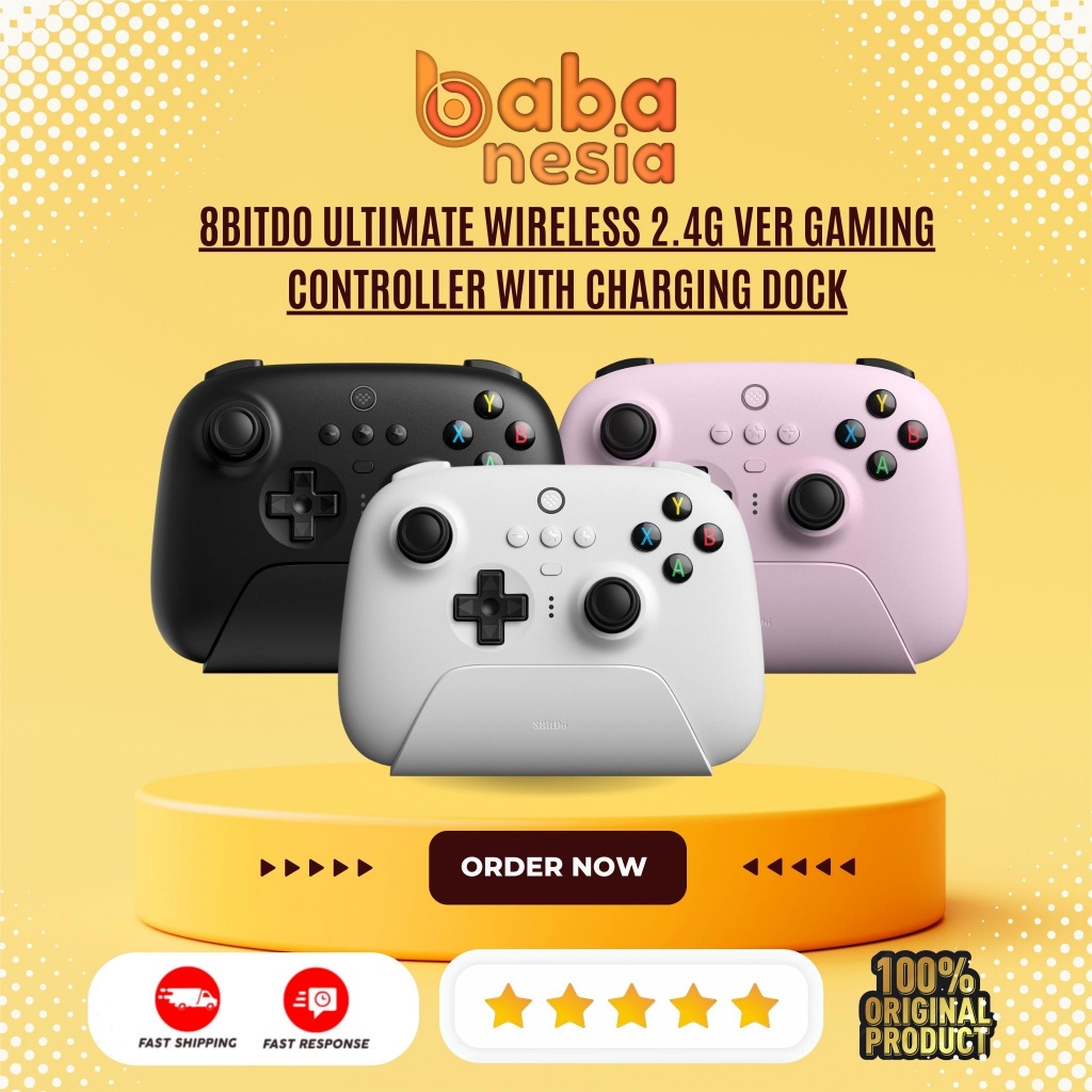  8Bitdo Ultimate 2.4G Wireless Controller for PC, Android, Steam  Deck, and Apple - Chongyun Edition (Officially Licensed by Genshin Impact)  : Video Games