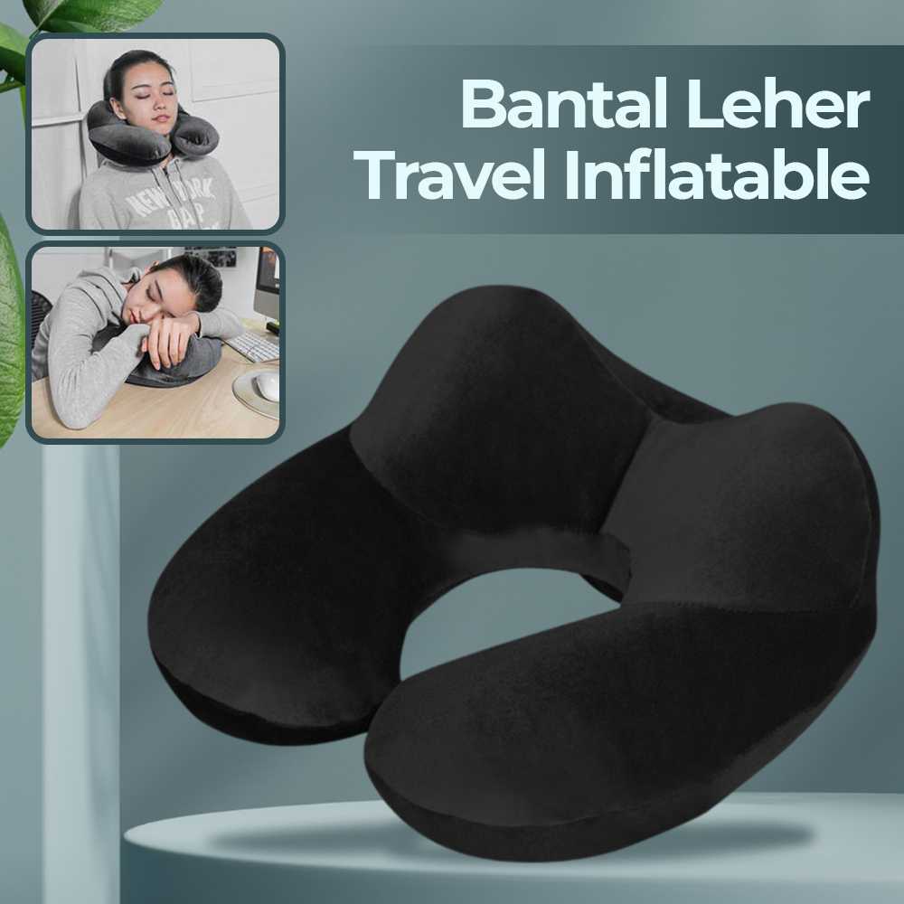 Jual Bantal Leher Angin Travel Inflatable Neck Pillow U-Shape