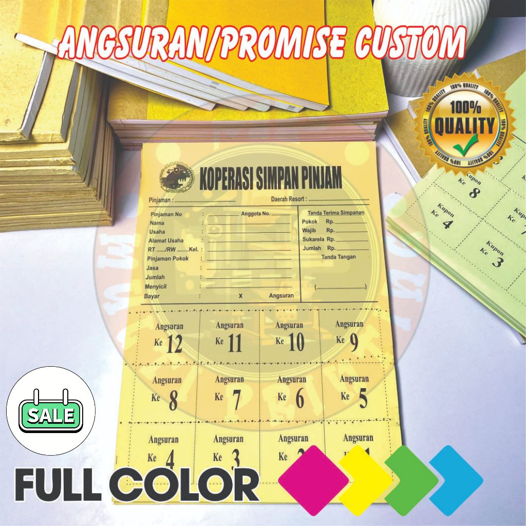 Jual Cetak Angsuran Promise Costum 1 RIM Isi 1000 Desain Gratis Bebas ...
