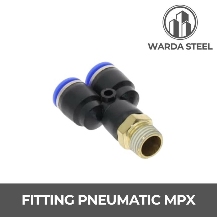 Jual MPX 8 Fitting Pneumatic Y Drat Luar Slip Lock Selang - Male ...