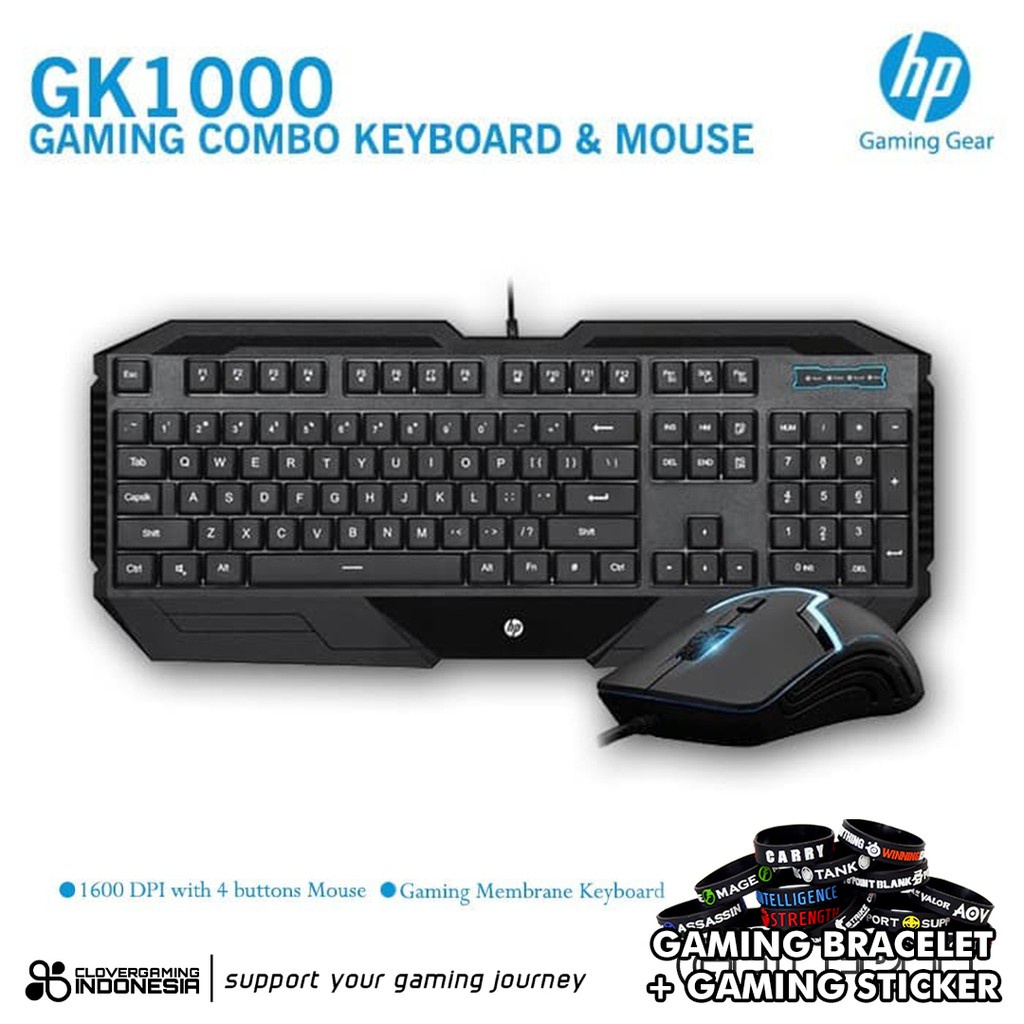 Jual HP GK1000 Combo Gaming Keyboard Mouse GK1000 Bundle Bundling Shopee Indonesia
