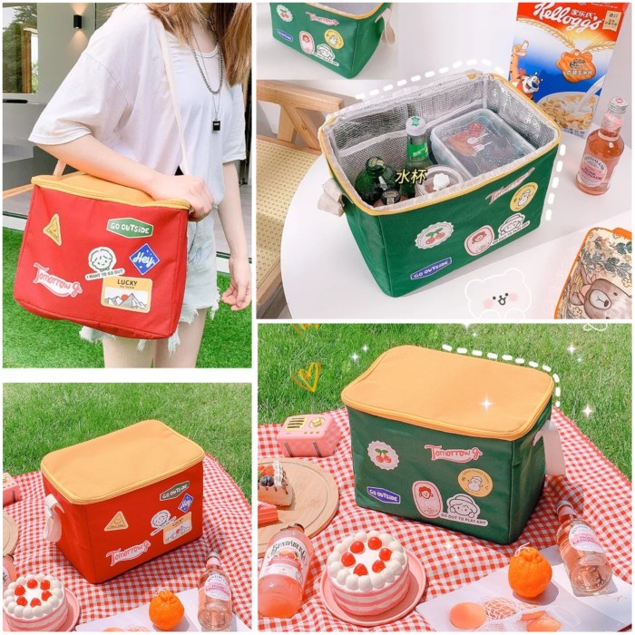 Jual Canvas Picnic Lunch Bag with Cooler Bag/ Tas Asi/ Tas bekal