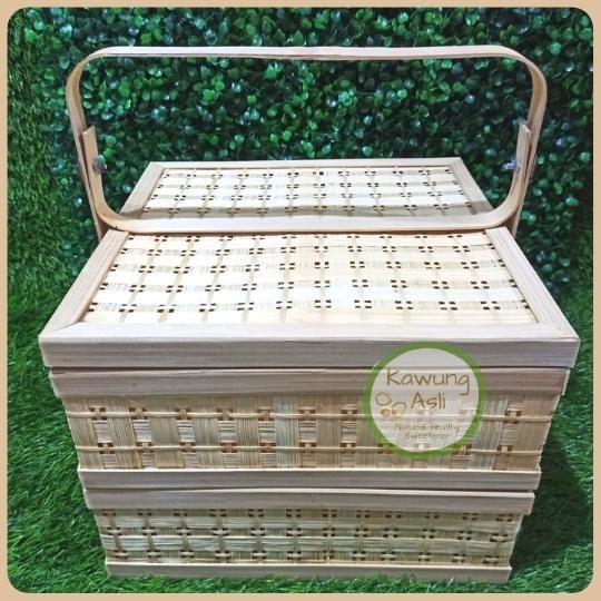 Jual Keranjang Rantang Hampers Anyaman Bambu Kotak Hantaran Pernikahan 2tkd Bulat Bilik 4775