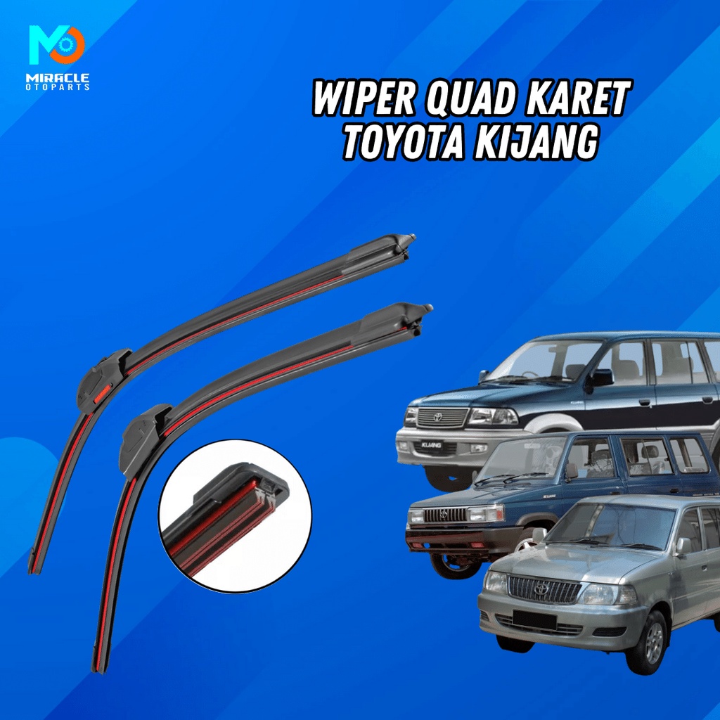 Jual Wiper Mobil Quad Blade Toyota Kijang Frameless Tanpa Rangka Besi