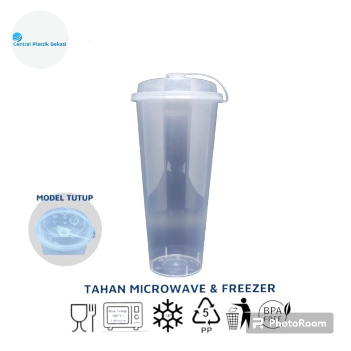 Jual Gelas Plastik Thinwall 14/16/22 OZ PP Cup Injection Gelas + Tutup ...