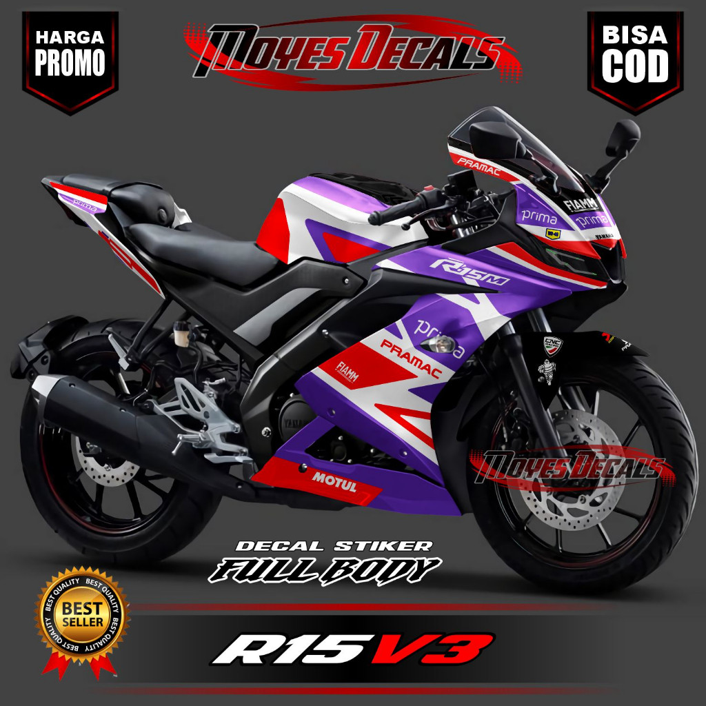 Jual Decal Stiker Fullbody Motor Yamaha R15 V3 Mode Balap 5 | Shopee ...