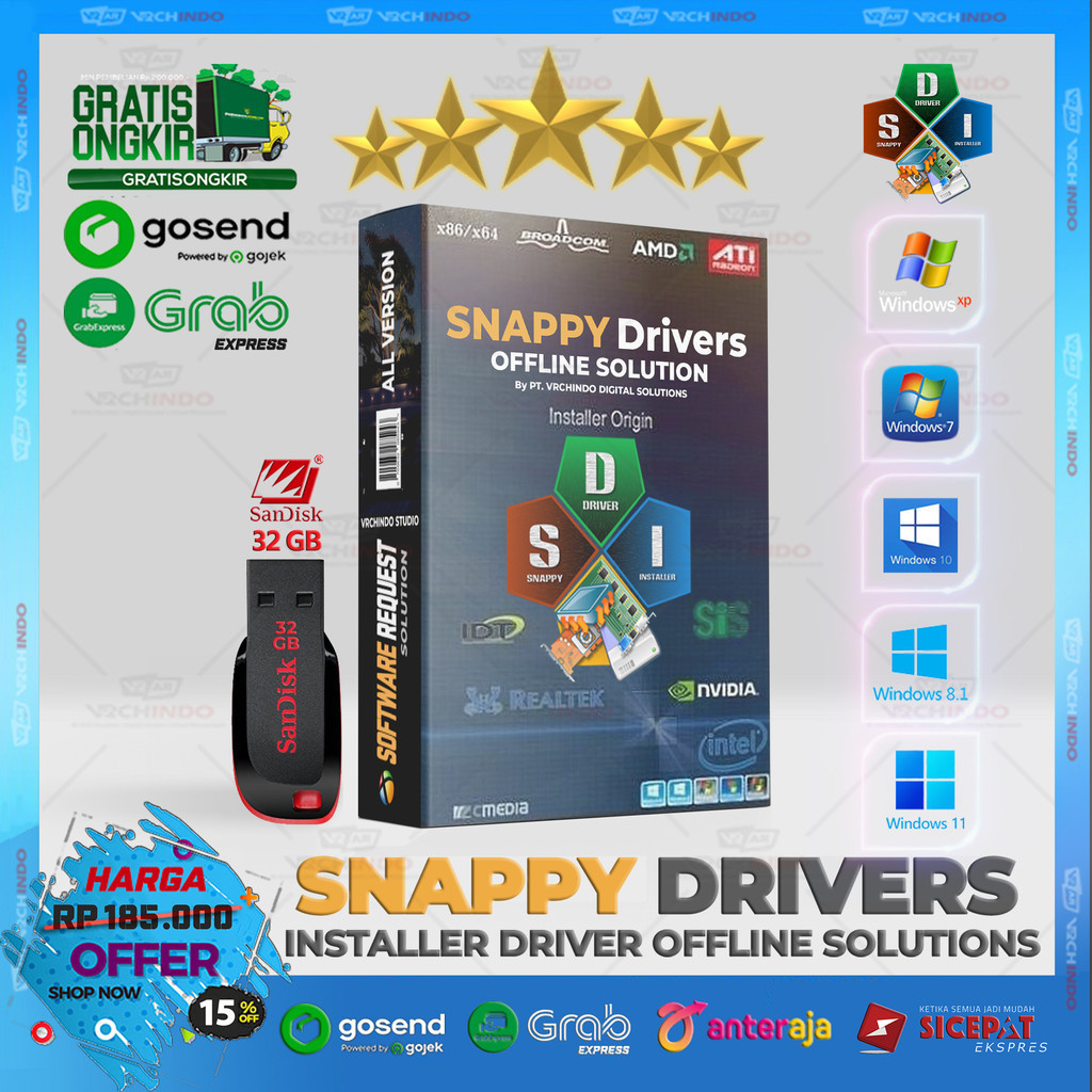 Jual snappy driver pack solutions offline usb snappydriver package