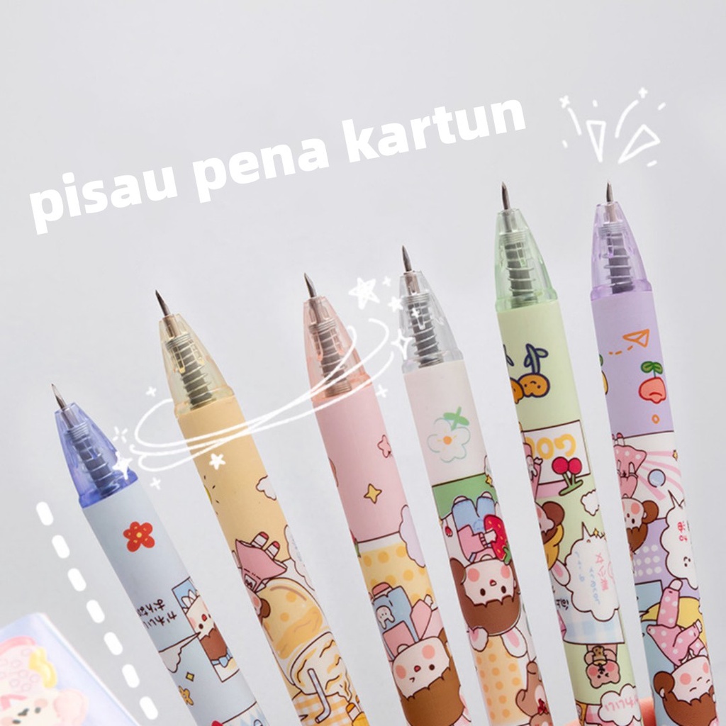 Jual Pemotong seni pena tekan lucu pemotong kertas kartun portabel