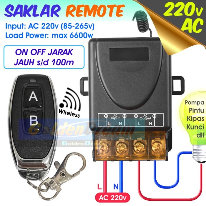 Jual AC 220v - Relay Remote Wireless Jarak Jauh Saklar On Off Switch ...