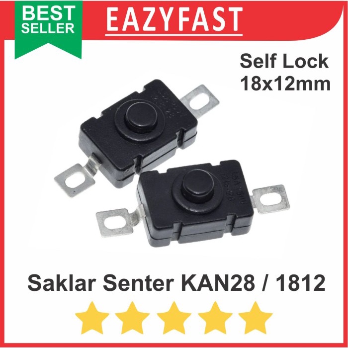 Jual Saklar Senter Switch KAN28 1812 18x12mm Push Button Self Lock ...