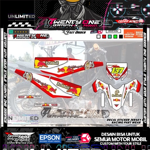 Jual DECAL RBT DEKAL MOTOR Rbt honda Revo abs fi red bull HONDA YAMAHA ...