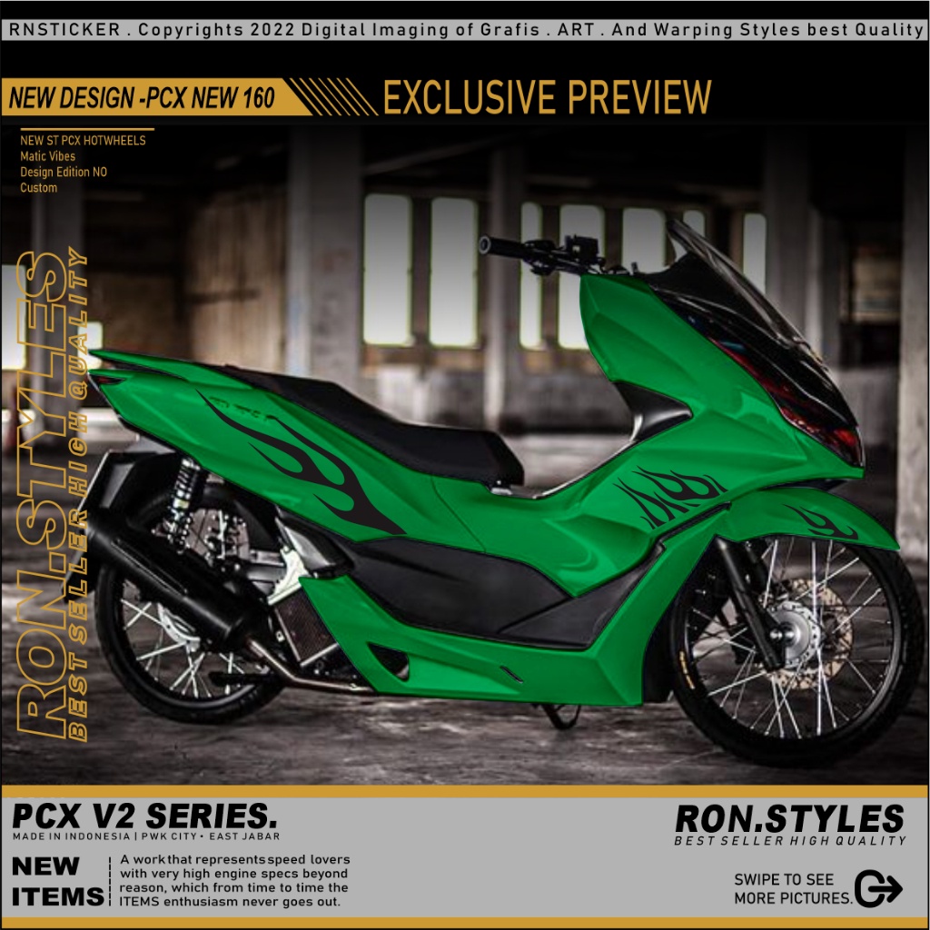 Jual V2 CUTTING STICKER STRIPING PCX NEW 160 STRIPING VARIASI PCX API ...