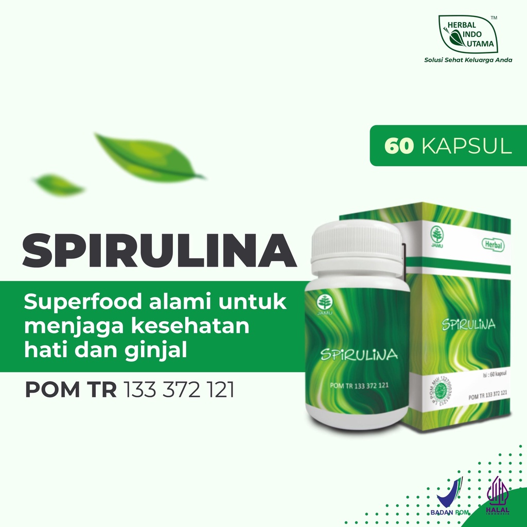 Jual Kapsul SPIRULINA Jaga Kesehatan Hati dan Ginjal Herbal Indo Utama