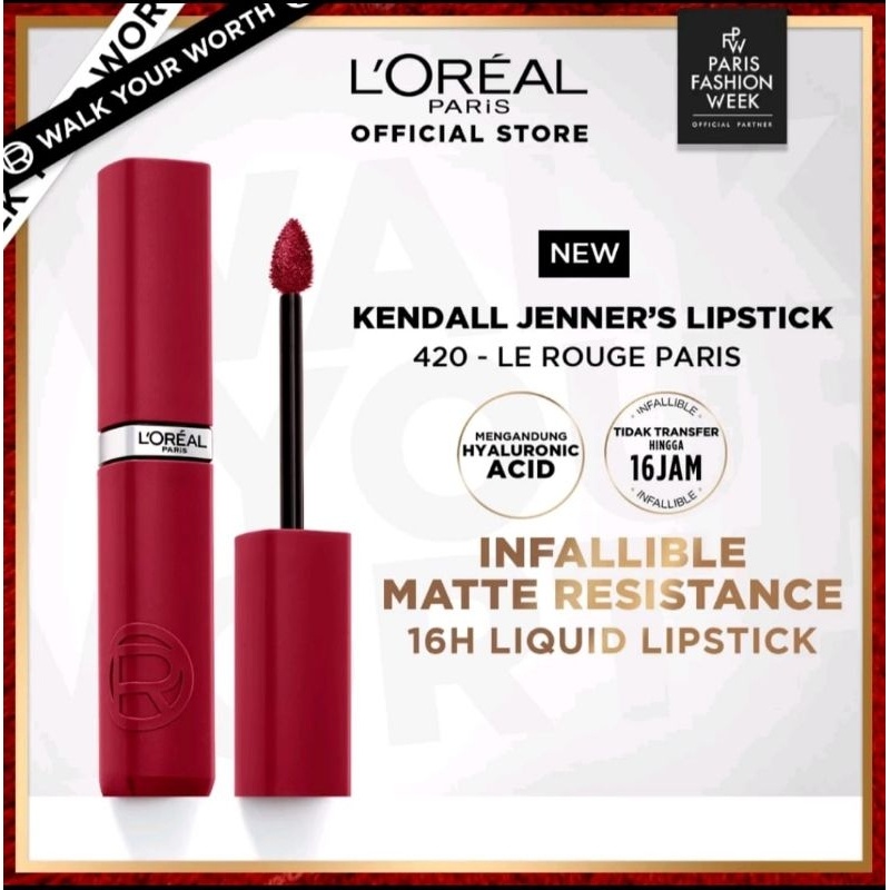 Jual Loreal Paris Infallible Matte Resistance Liquid Lipstick - 16 Jam ...