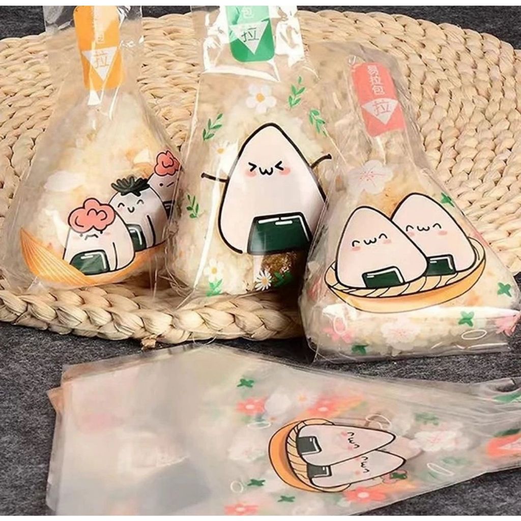 Sushi Inpakzak, 100 stks Driehoek Rijstbal Verpakking Tas Gemakkelijk Scheur Japanse Onigiri Wrapper Transparant Voedsel Pouch