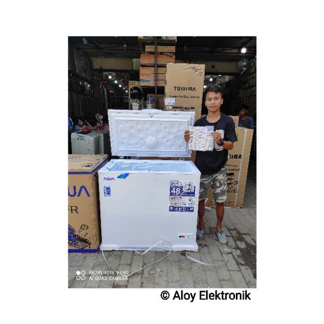 Jual AQUA AQF 220 FR CHEST FREEZER BOX 220FR LEMARI PEMBEKU 200 LITER Shopee Indonesia