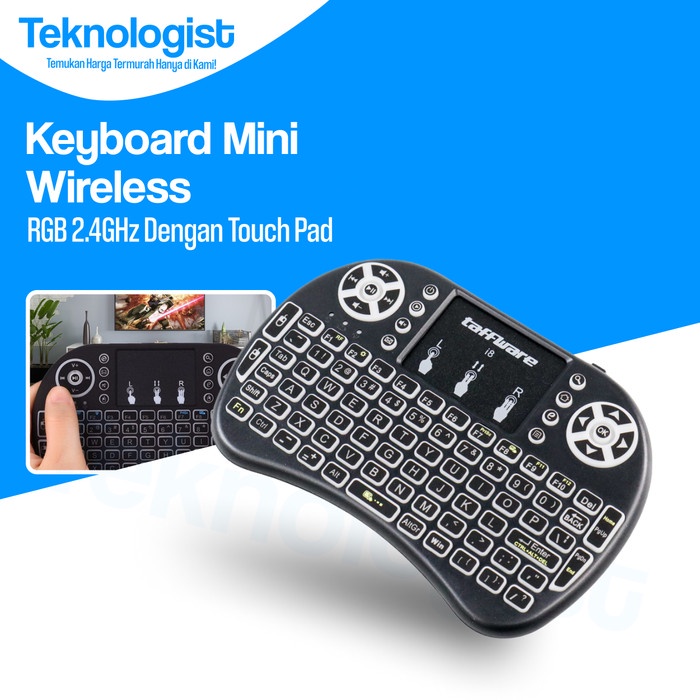 Jual Taffware Air Mouse Wireless Mini Keyboard RGB 2.4GHz Dengan Touch ...