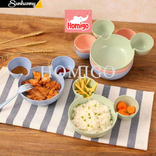 Jual Homigo Mangkok Makan Anak Mickey Mouse / Tempat Makan Anak Mickey ...