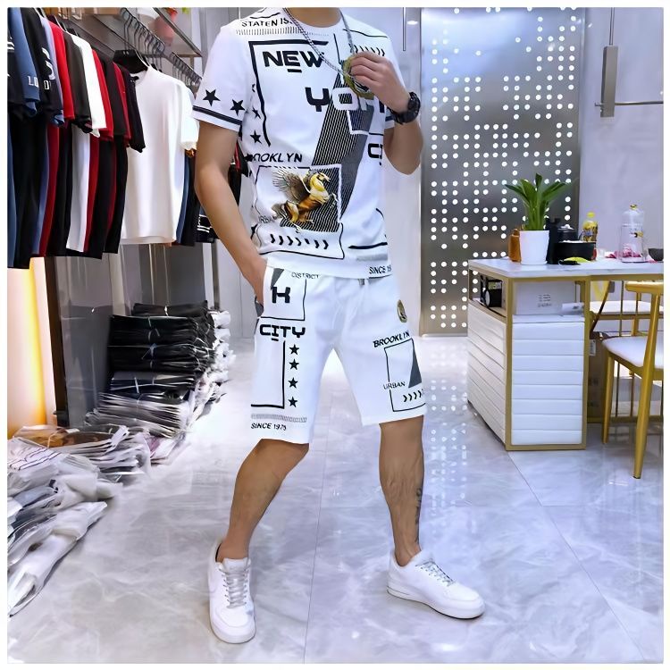 Two Piece Men's Urban Short Sets Vedolay Mens Short Outfits