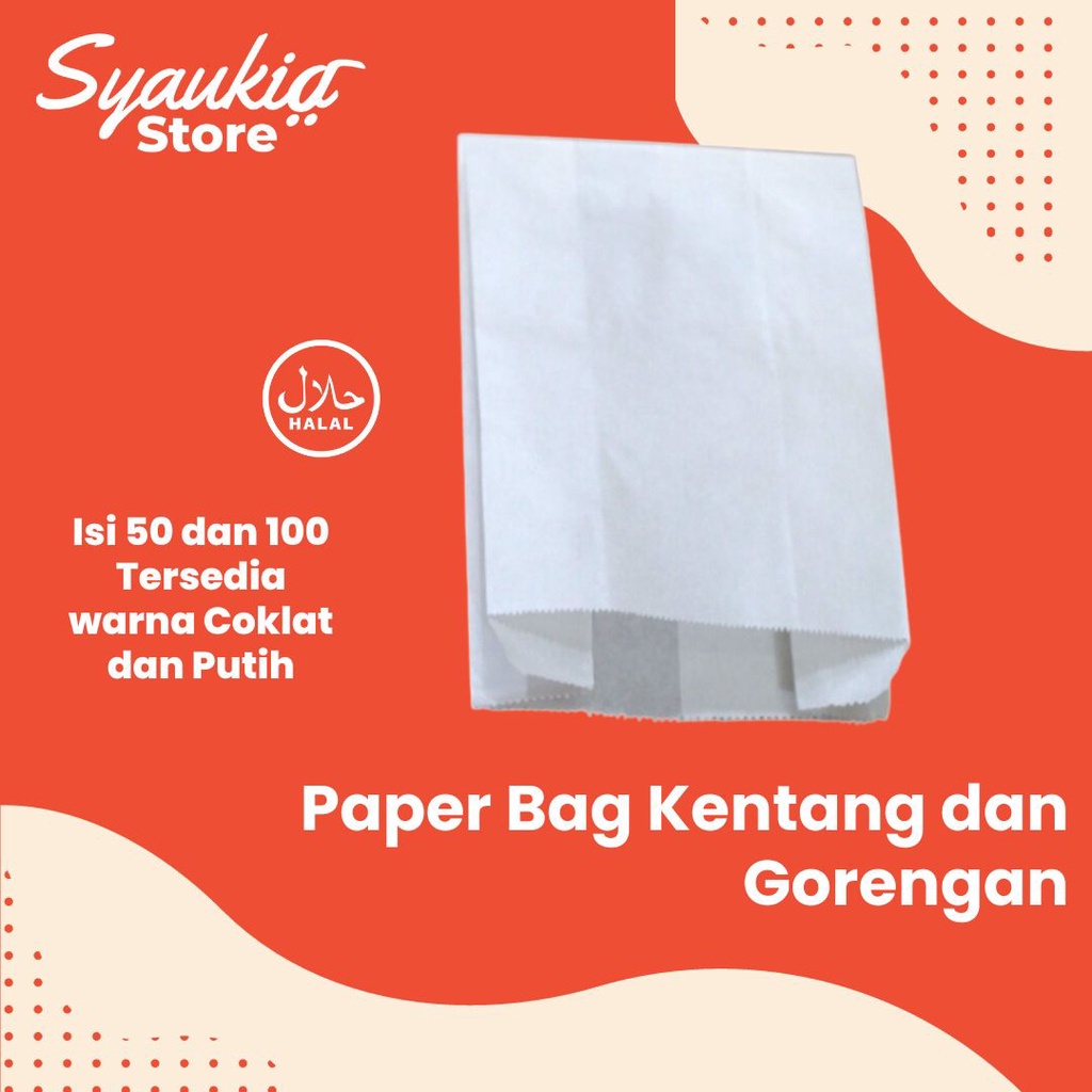 Jual Paper Bag Putih X Cm Isi Pcs Kantong Makanan Food Grade