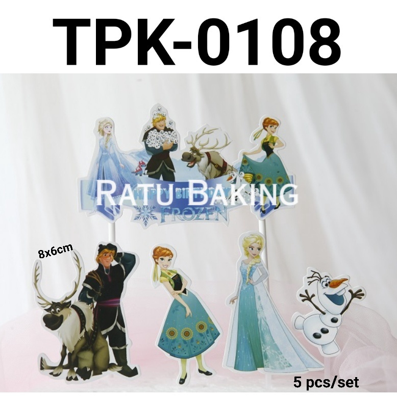 Jual Tpk Topper Kertas Hiasan Kue Cake Frozen Elsa Anna Kristoff