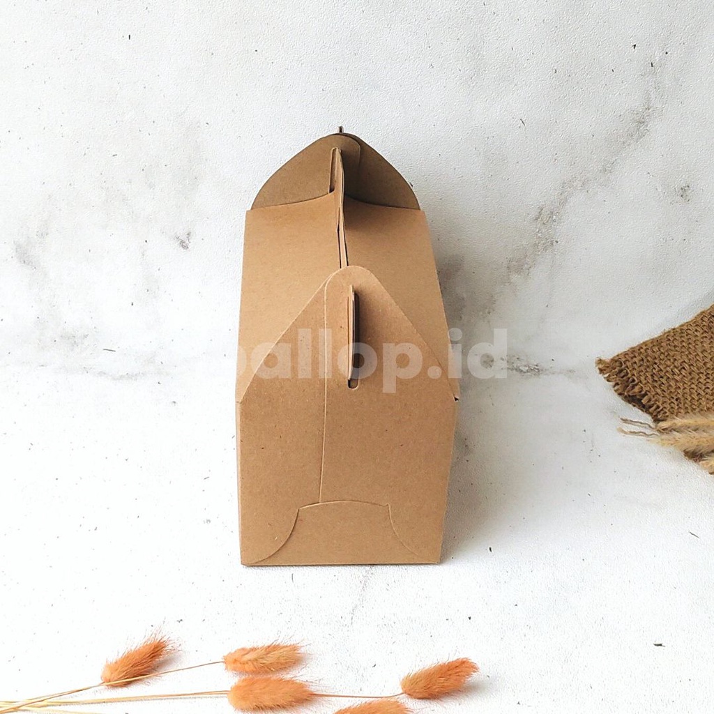 Jual KRAFT 22 11 11 CM GABLE BOX Kotak Hamper Handle Snack Dessert Dus ...