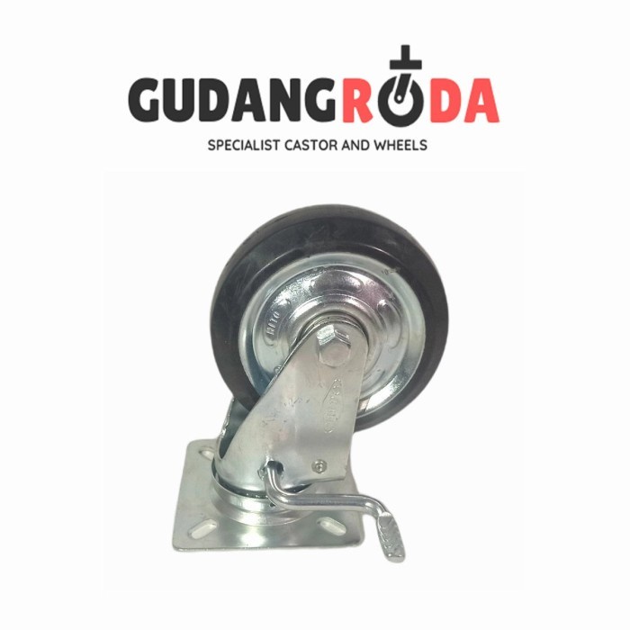 Jual Roda Troli / Trolley 6 Inch RUBBER Merk HITO Plat Hidup (Swivel ...