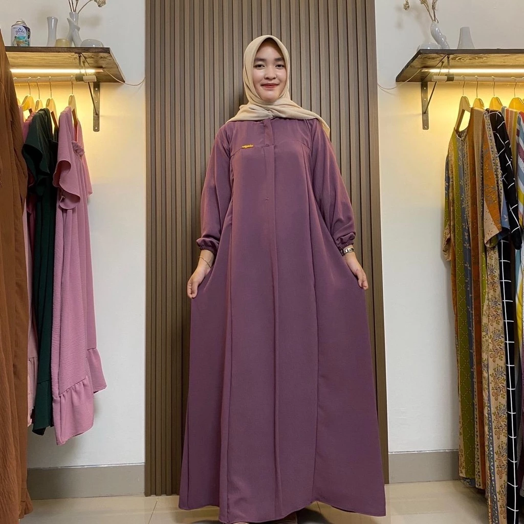 Gamis Elsira | Kayla Dress Abaya Crinkle Airflow Premium