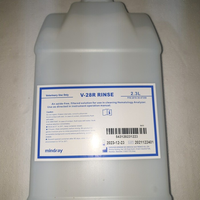 Jual Mindray V -28 R rinse solution 2.3 liter (Veterinary ) | Shopee ...